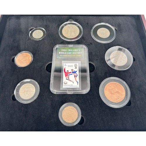 121 - 1966 World Cup Winners Coin & Stamp Collection together with Euro 2024 Commemorative Coin Set and UE... 