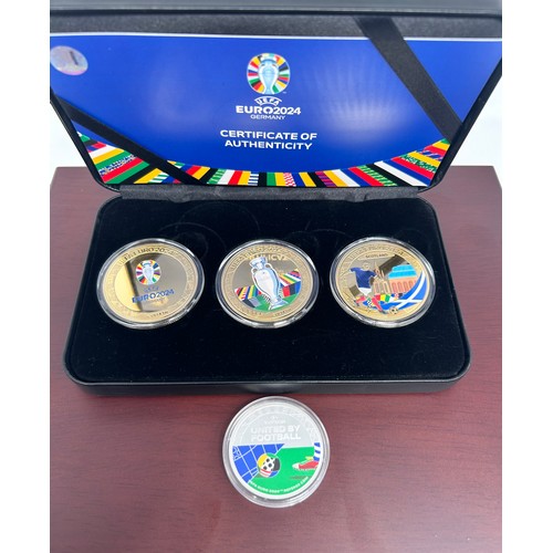 121 - 1966 World Cup Winners Coin & Stamp Collection together with Euro 2024 Commemorative Coin Set and UE... 