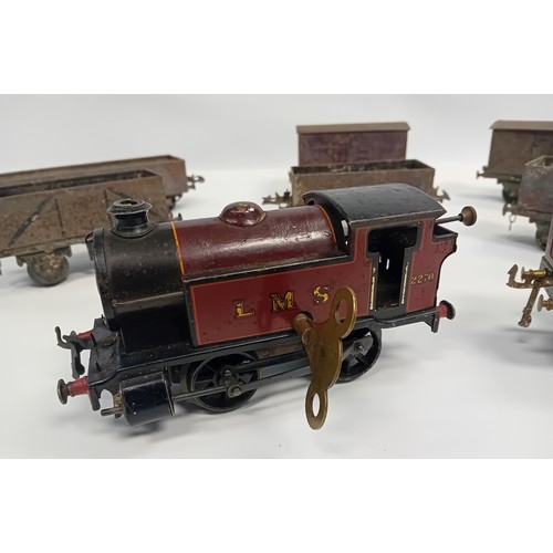 Vintage Hornby locomotive tinplate clockwork model together with ...