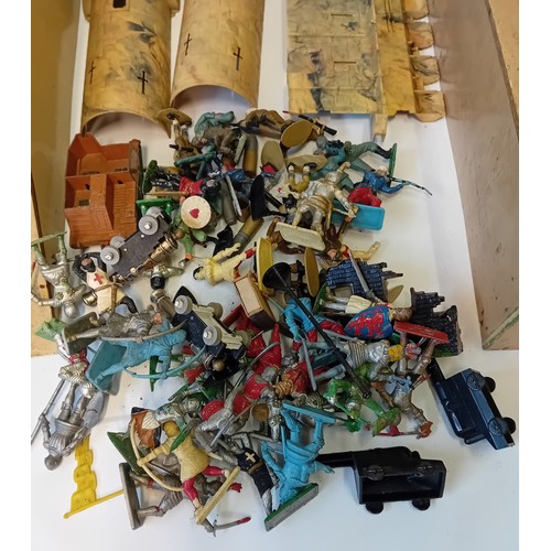 Early 1960's Toy Castle composed of moulded plastic sections with ...