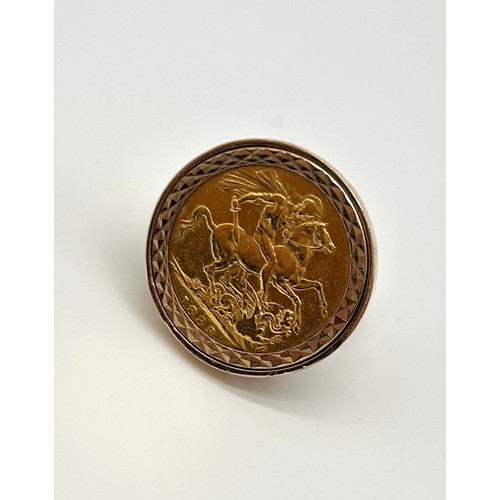 16 - Full Sovereign Coin Ring, 1888 Gold Sovereign on a 9ct gold ring 
Gross Weight 14.68g
Size - Q