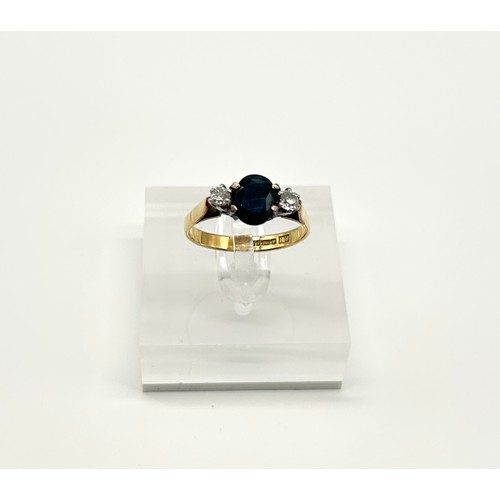 22 - 18ct Yellow Gold Diamond and Sapphire Ring 
Size - Q
Weight - 4.05g