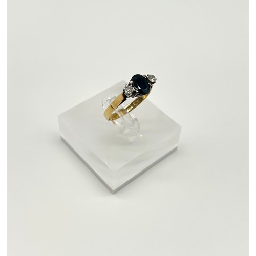 22 - 18ct Yellow Gold Diamond and Sapphire Ring 
Size - Q
Weight - 4.05g