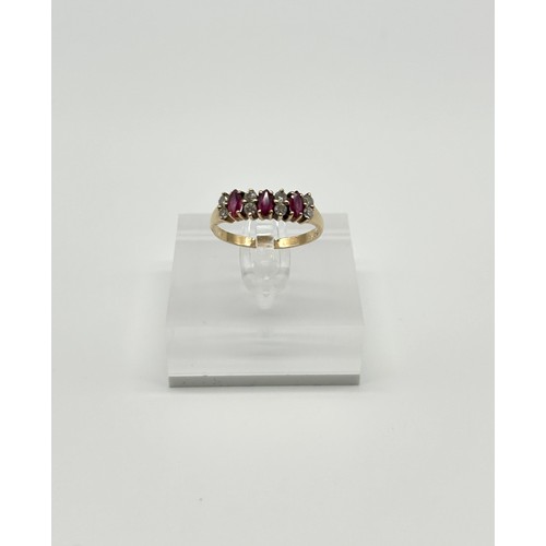 23 - 9ct Gold Ruby and Diamond Ring 
Size - Q
Weight - 2.48g
