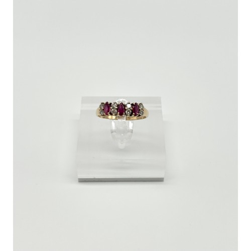 23 - 9ct Gold Ruby and Diamond Ring 
Size - Q
Weight - 2.48g