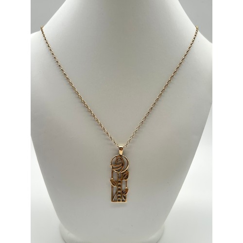 26 - 9ct Gold McIntosh Style Pendant and Necklace with 2 pairs of 9ct McIntosh Style Earrings 
Weight - 1... 