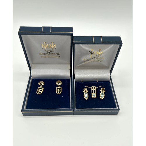 31 - 9ct Gold McIntosh Style Necklace and Earring Set together with Pair of McIntosh Style Earrings 
Weig... 