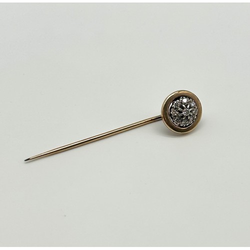 32 - Gold and Diamond Tie Pin (Testing 9ct or Higher) Unmarked 
Weight - 3.62g