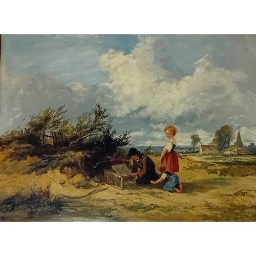 166 - William James Muller (1812-1845)
The Bird Trap on Hampstead Heath in London
Oil on canvas
Signed & D... 