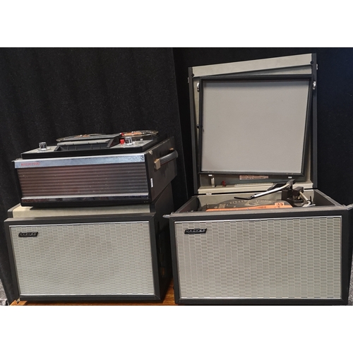 421 - Hacker valve record player, speaker and Morconiphone tape to tape player.