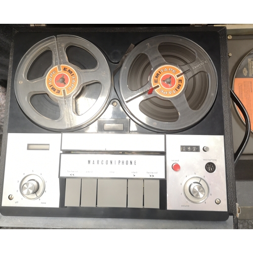 421 - Hacker valve record player, speaker and Morconiphone tape to tape player.
