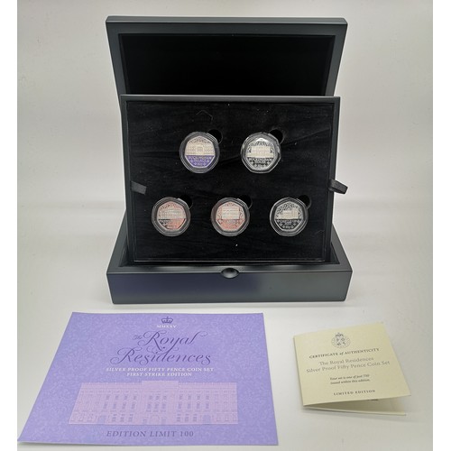 38 - Sterling Silver Limited Edition Boxed of Fifty Pence Set, combined weight 40g