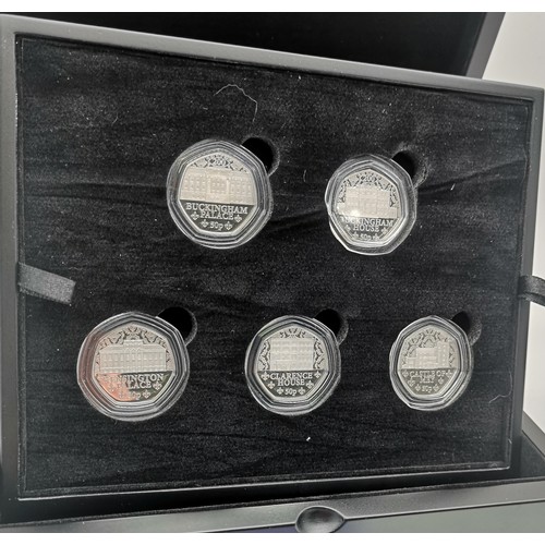 38 - Sterling Silver Limited Edition Boxed of Fifty Pence Set, combined weight 40g