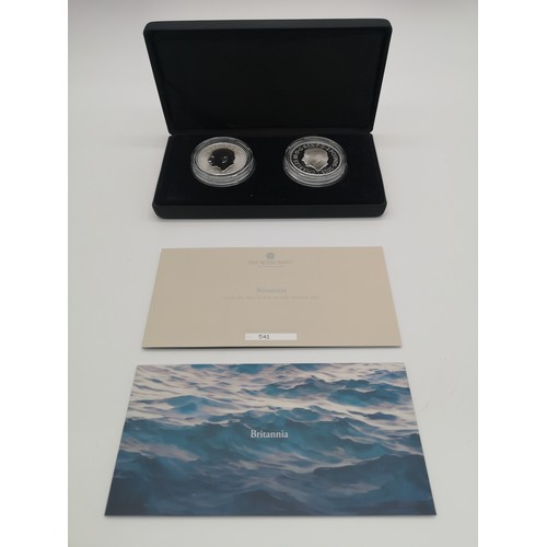 41 - Two Britannia Silver Proof 999 ag, combined weight, 62.4g