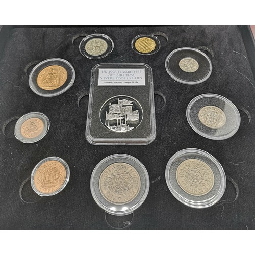 40 - The Queen Elizabeth 11 70th Birthday & 1953 Historic Set to include Silver Proof £5 Coin weight 28.2... 