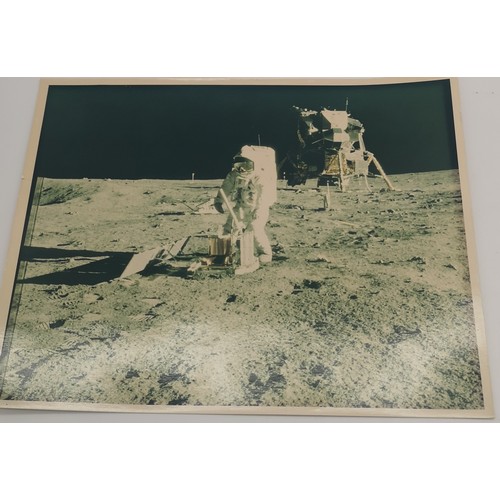 40A - NASA PHOTO'S TAKEN BY NEIL ARMSTRONG, A PAIR SEQUENTIAL PHOTOGRAPHS DEPICTING BUZZ ALDRIN DEPLOYING ... 