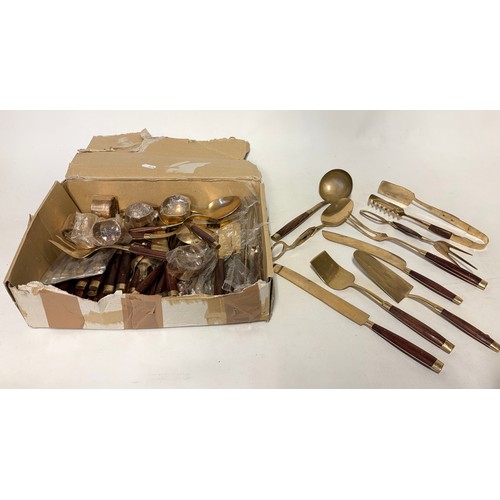 330 - Collection of brass plated cutlery