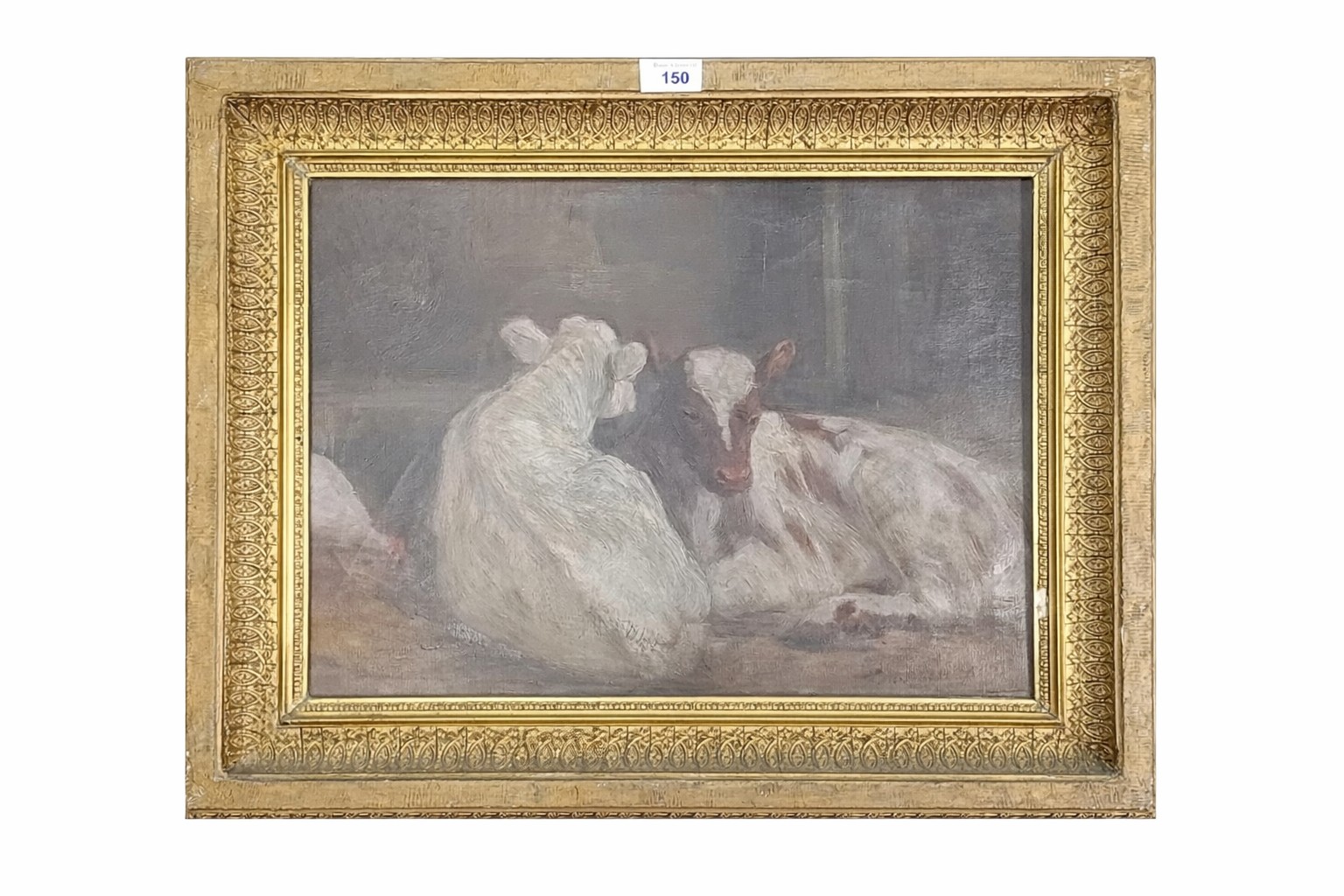 M.F Struthers Cattle Study Oil on canvas Signed 31x40cm