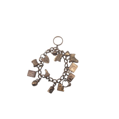 46 - 9ct Yellow Gold Charm Bracelet 16 Charms.
weight 40.32g