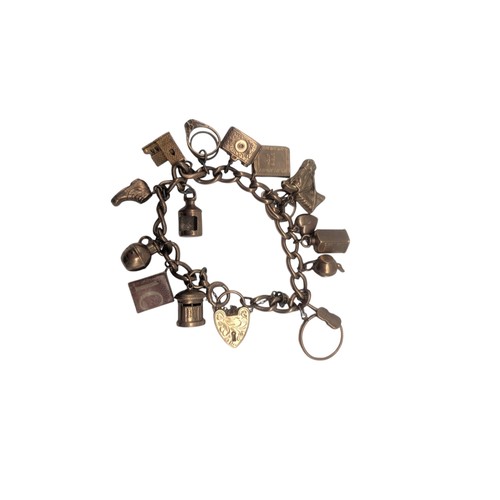 46 - 9ct Yellow Gold Charm Bracelet 16 Charms.
weight 40.32g