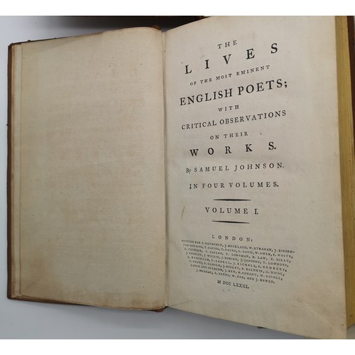 406 - Johnson, Samuel 'The Lives of the Most Eminent English Poets, With Critical Observations on their Wo... 