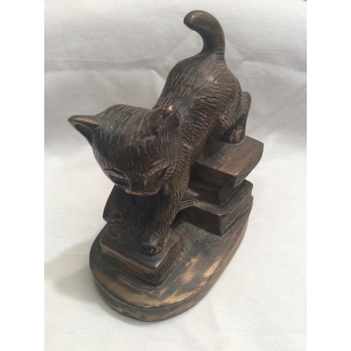 54 - Bronze Cat Figure.