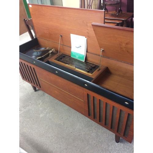 184 - Retro 1960s record cabinet with garrard turntable and rgd radio.