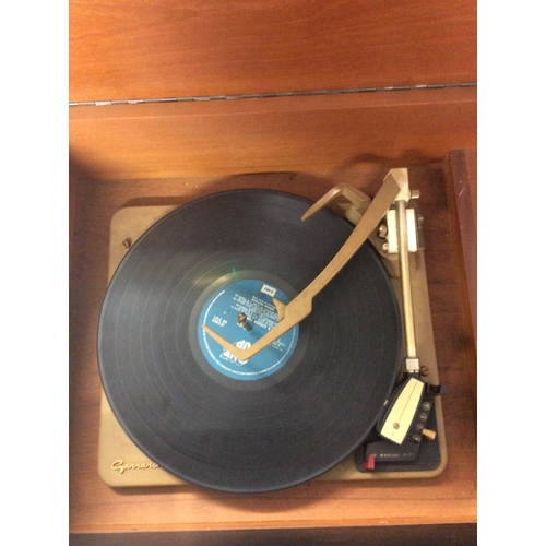 184 - Retro 1960s record cabinet with garrard turntable and rgd radio.