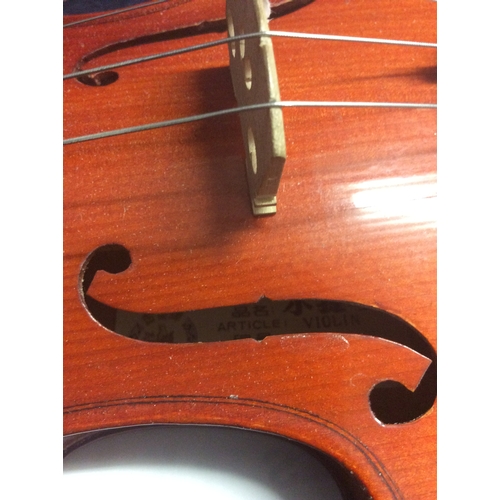 168 - Srylarkbrand violin in fitted case.