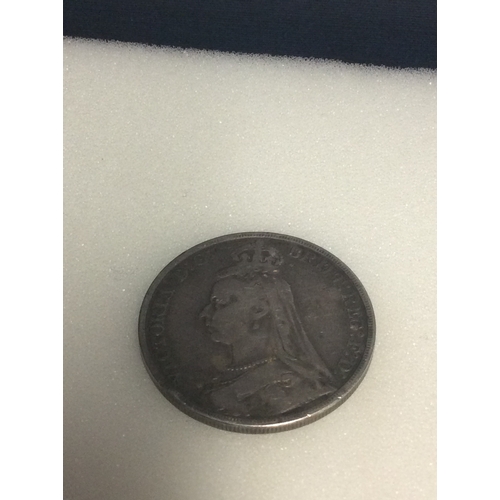 23 - Silver Coin dated 1896 with Queen Victoria on back.