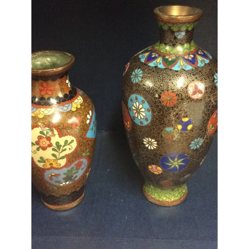 96 - 2 early cloisonné vases.