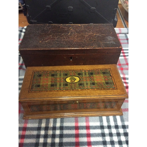 192 - Victorian jewellery box and Victorian document box.