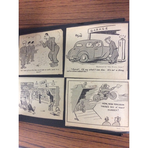 226 - Album of early cartoon scens and includes military pictures cartoon.