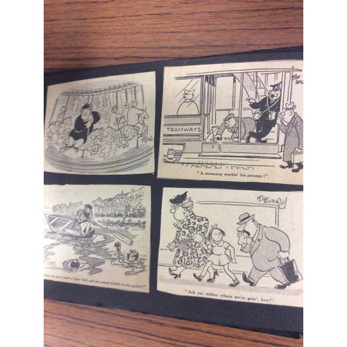 226 - Album of early cartoon scens and includes military pictures cartoon.