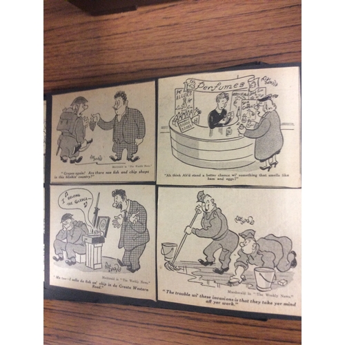 226 - Album of early cartoon scens and includes military pictures cartoon.