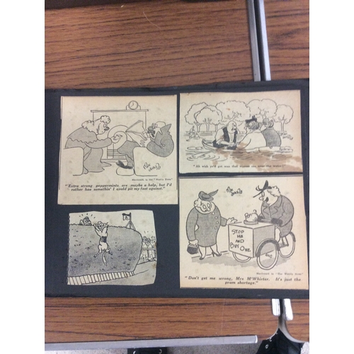 226 - Album of early cartoon scens and includes military pictures cartoon.