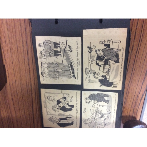 226 - Album of early cartoon scens and includes military pictures cartoon.