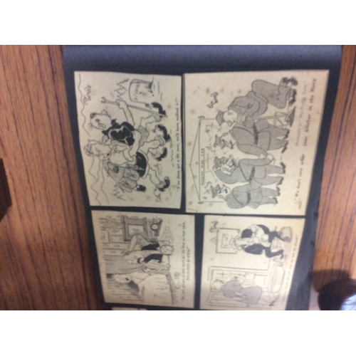 226 - Album of early cartoon scens and includes military pictures cartoon.