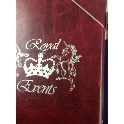 257 - 4 albums of royal events stamps, first day cover s and coin.