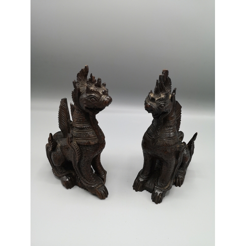 62 - Pair of early Chinese  dragon figures