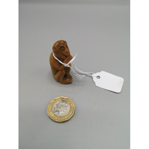 17 - Chinese netsuke figure of monkey.