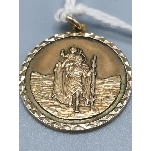 18 - 9ct gold st Christopher  pendant .