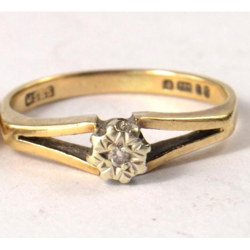 42 - 9ct gold diamond ring .