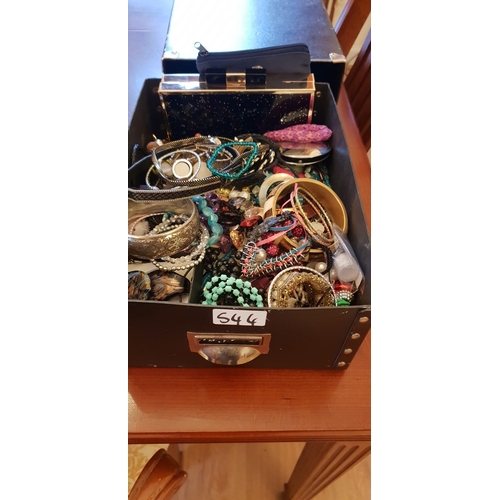 544 - Box of costume jewellery .