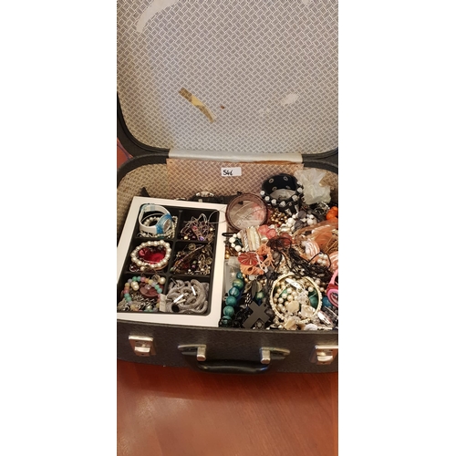 546 - Large case of costume jewellery.