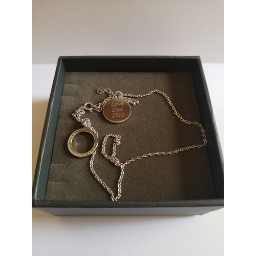 356 - Silver chain with special dad pendant.