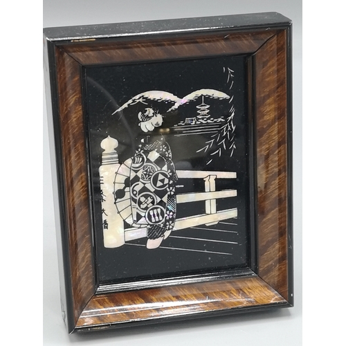 146 - Chinese mother of pearl picture.