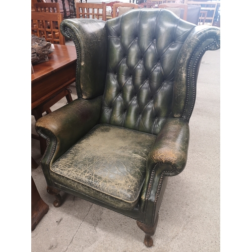 145 - Chesterfield gulwing in needing of upholstery.