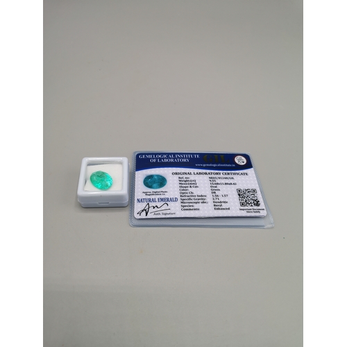 46 - Natural emerald with 9.55 ct with certificate.