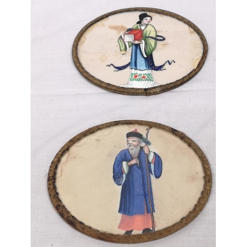 160 - Pair of early Chinese painting s plaques.